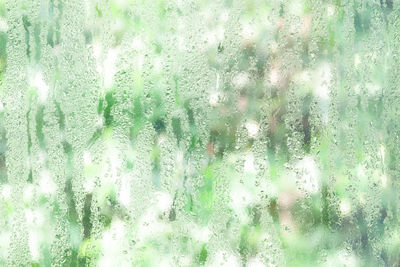 Full frame shot of wet glass window