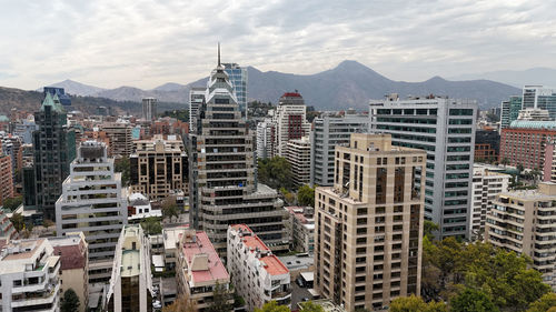 High angle view of cityscape against sky