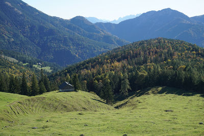 Scenic view of mountains against sky