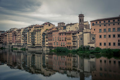 Reflection of city in water