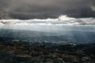 Aerial view of landscape and cityscape