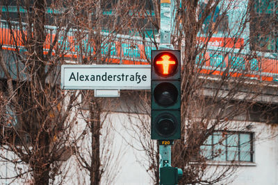 Information sign on road in city