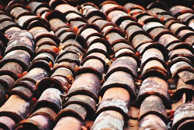 Full frame shot of roof tiles