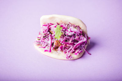 High angle view of food on white background