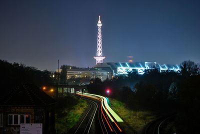 Traffic on road at night