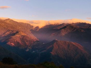 Scenic view of mountains against sky