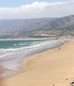 Scenic view of beach against sky