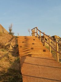 View of stairs against clear sky