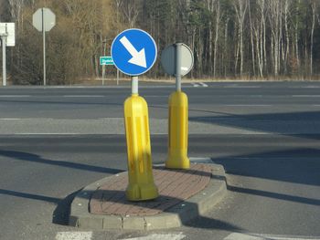 Road sign on street