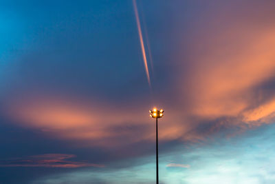 Lighting pole on sky blue background