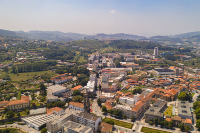 Guimaraes drone aerial city view in portugal