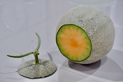 High angle view of fruits on table