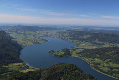 Aerial view of landscape against sky
