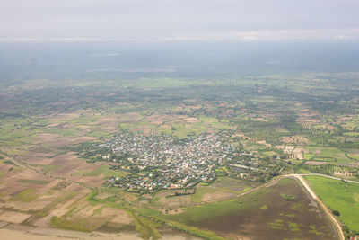 Aerial view of agricultural landscape