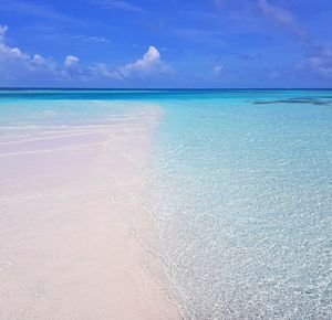 View of sea against cloudy sky