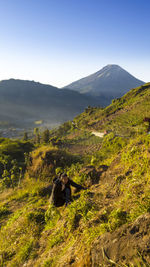 Scenic view of mountain range against sky