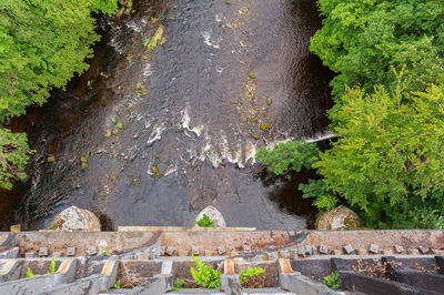 Water flowing through rocks