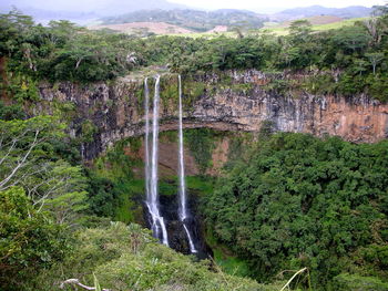 Scenic view of waterfall