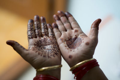 Close-up of human hand