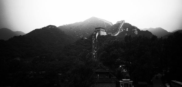 Scenic view of mountains against clear sky