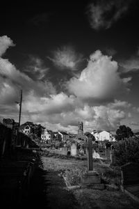 Panoramic view of old building against sky