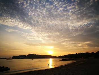 Scenic view of silhouette landscape against sky during sunset