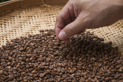 Close-up of hand holding bread