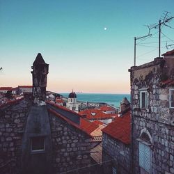 Houses against blue sky
