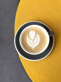 High angle view of coffee on table