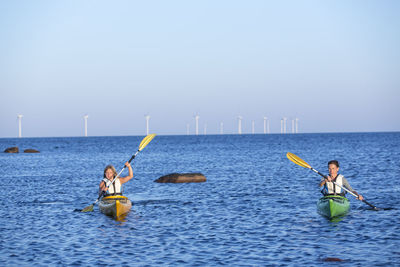 Women kayaking