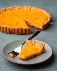 Close-up of cake in plate