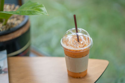 Close-up of coffee on table