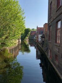 Canal amidst buildings against sky