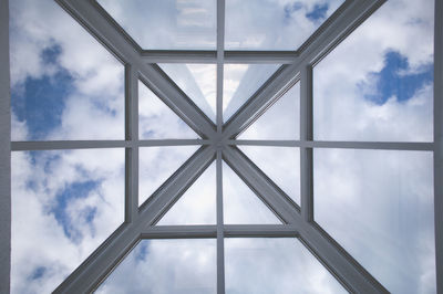 Low angle view of skylight against sky