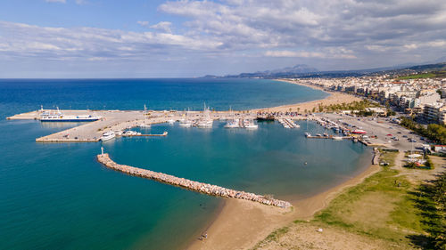 High angle view of sea against sky