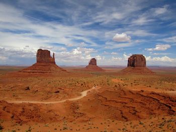 Scenic view of desert against sky