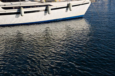 High angle view of nautical vessel on sea