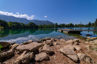 Panoramic view of lake against sky