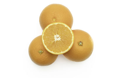 Close-up of orange against white background