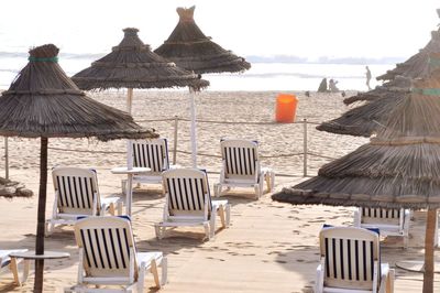 High angle view of built structures on beach