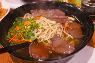 Close-up of soup in bowl