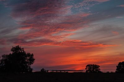 Scenic view of dramatic sky during sunset