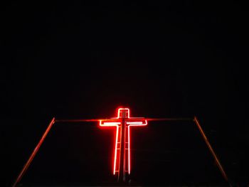 Low angle view of illuminated light against the sky