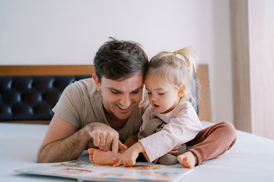 Mother and daughter at home