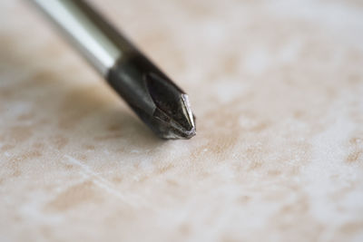 High angle view of pen on table