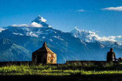 Scenic view of mountains against sky