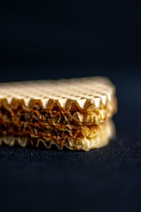 Beautiful wafer stick on a black background