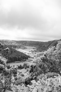 High angle view of landscape against sky