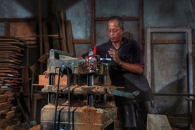 Man working in kitchen