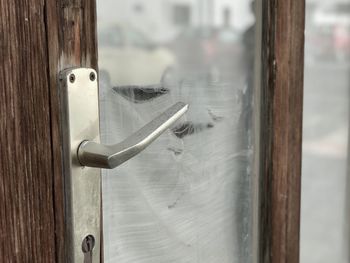 Close-up of wooden door